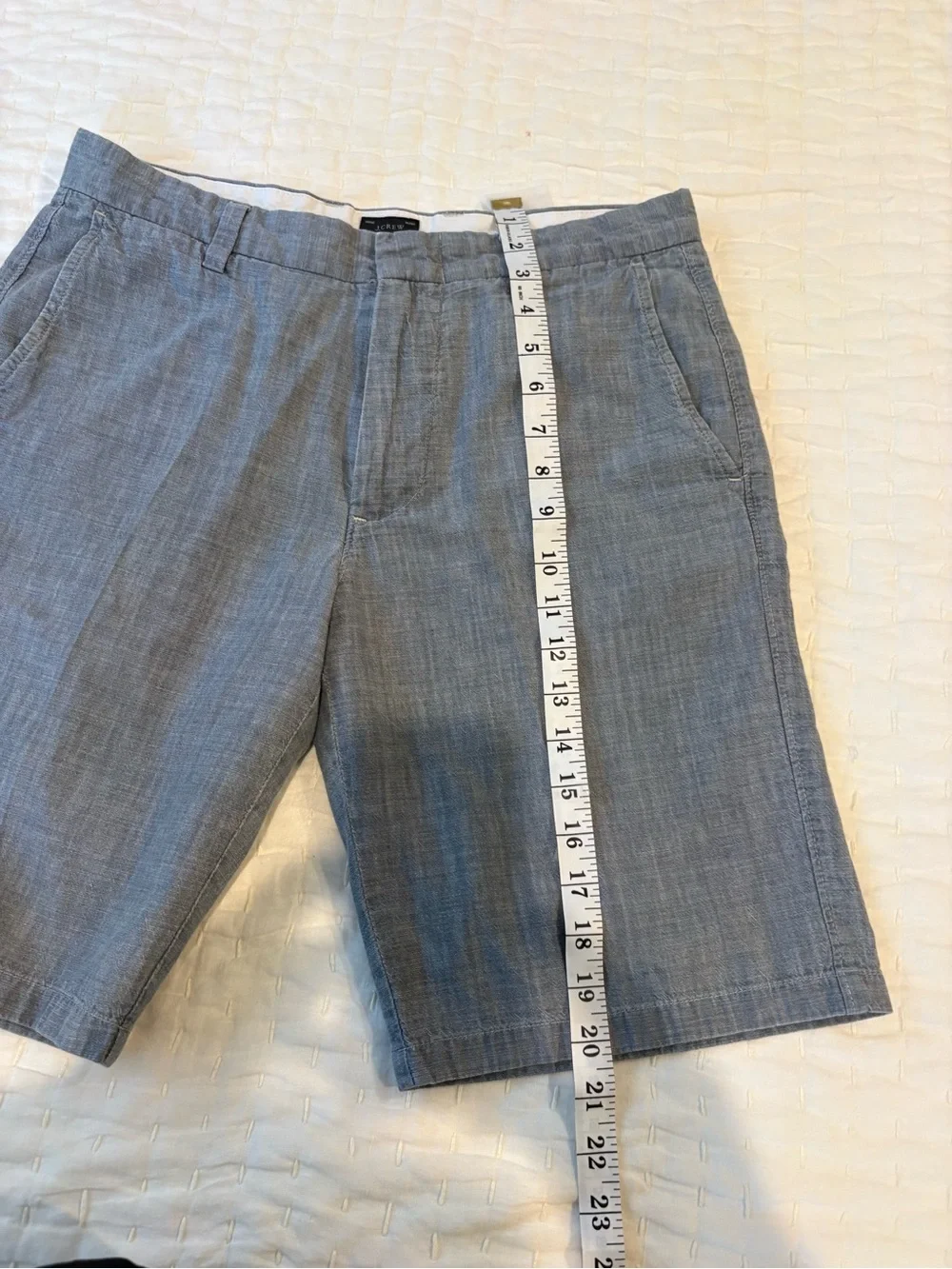 J.Crew Club Chambray Shorts Men’s 30  100% Cotton Flat Front 10.5” Inseam
